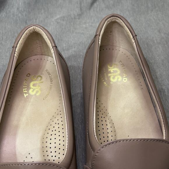 SAS Easier Loafers Clogs Shoes Womens Size 9.5 M Beige Leather Slip On Comfort - Picture 5 of 16